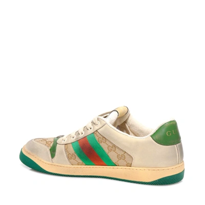 Shop Gucci Leather Sneakers With Gg Motif