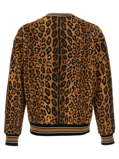 Shop Dolce & Gabbana Leopard Print Sweatshirt Brown