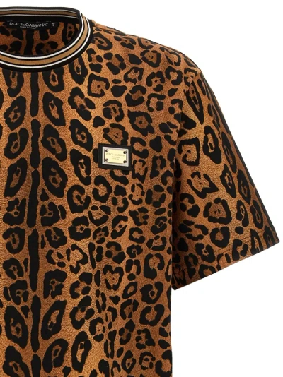 Shop Dolce & Gabbana Leopard Print T-shirt Brown