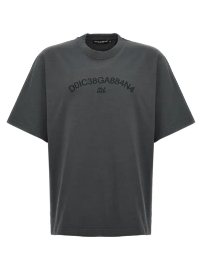 Shop Dolce & Gabbana Logo Print T-shirt Gray
