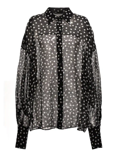 Shop Dolce & Gabbana Polka Dot Shirt Shirt, Blouse White/black