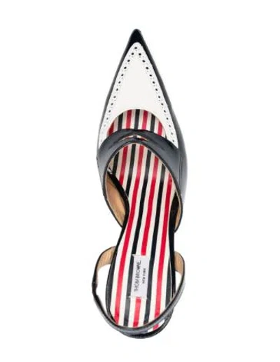 Thom Browne Curved-heel 120mm Leather Pumps In Red/white