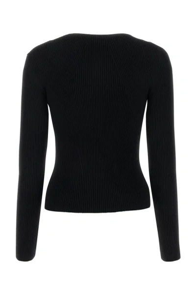 Alexander Mcqueen Cutout Ribbed Wool-blend Sweater In Black