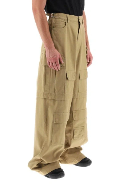 Ambush Wide-leg Cargo Trousers In Beige