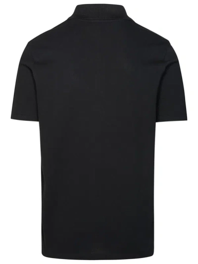Shop Balmain Black Cotton Polo Shirt