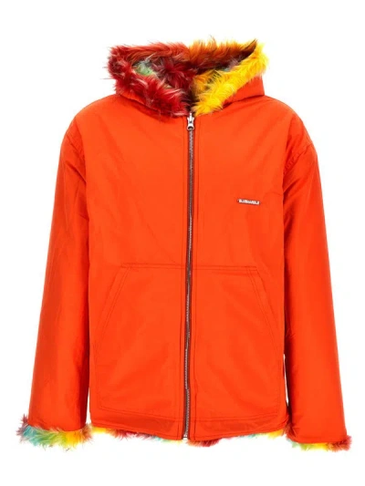 Shop Bluemarble Reversible Hooded Jacket In Multicolor