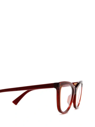 Shop Bottega Veneta Eyeglasses In Burgundy