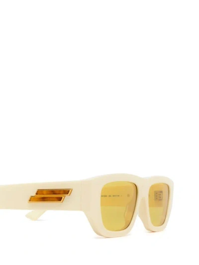 Shop Bottega Veneta Sunglasses In Ivory