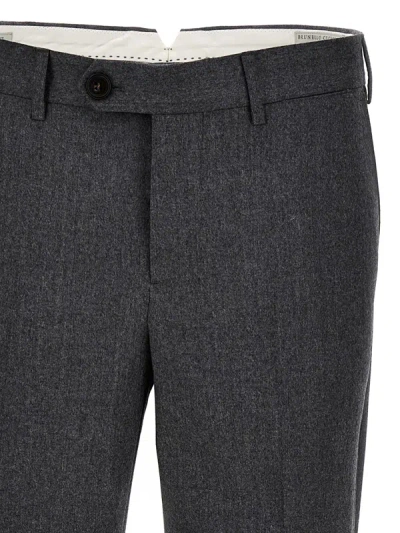 Shop Brunello Cucinelli Smart Pants In Gray