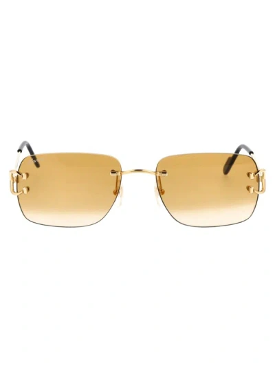 Shop Cartier Sunglasses In 003 Gold Gold Yellow