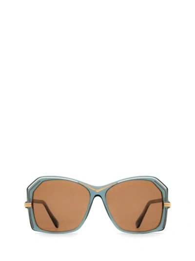 Shop Cazal Sunglasses In Mint - Milky White
