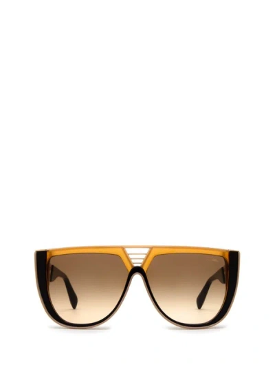 Shop Cazal Sunglasses In Amber - Chocolate