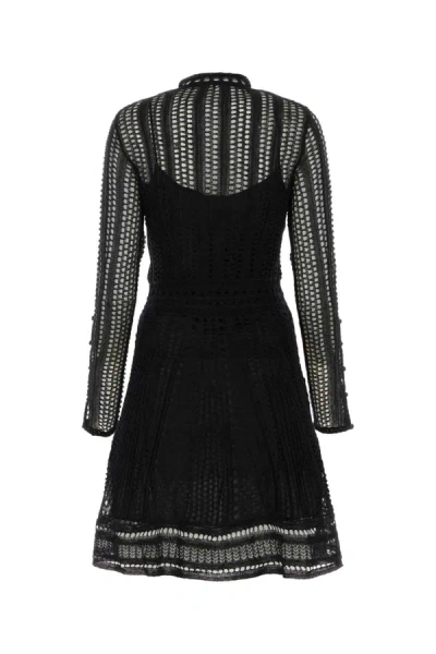 Chloé Chloe Black Linen Blend Mini Dress In Black