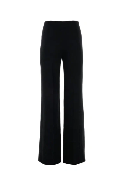 Chloé Black Pants With High Waist And Wide Leg In Viscose Blend Stretch Woman In Black