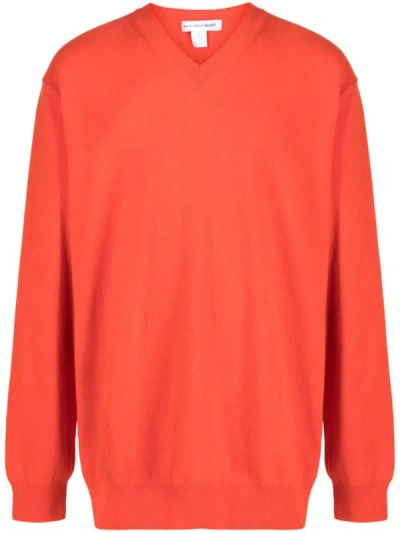 Shop Comme Des Garçons Mens Sweater Knit Clothing In Yellow & Orange