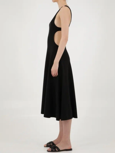 Shop Saint Laurent Cut-out Wool Dress In Black