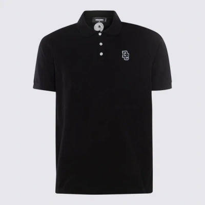Shop Dsquared2 Black Cotton Polo Shirt
