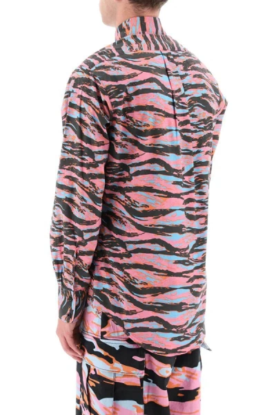 Shop Erl Camouflage Cotton Shirt In Multicolor