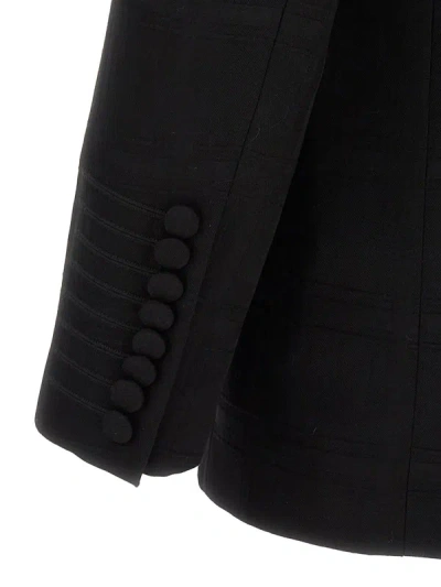 Etro Double-breasted Jacket With Check Pattern In Black