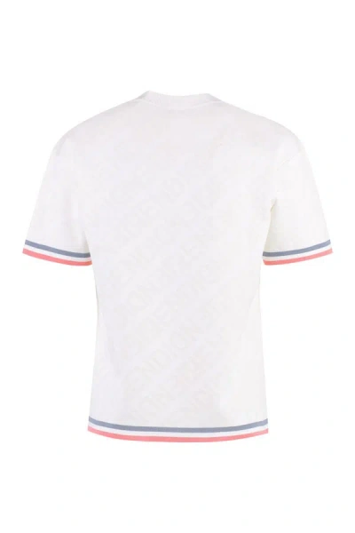 Shop Fendi Jacquard Knit T-shirt In White