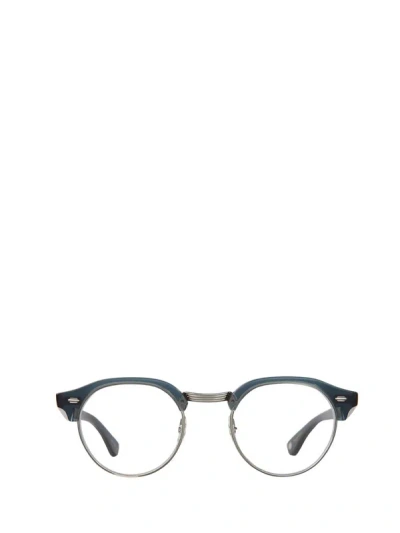 Shop Garrett Leight Eyeglasses In Navy-silver