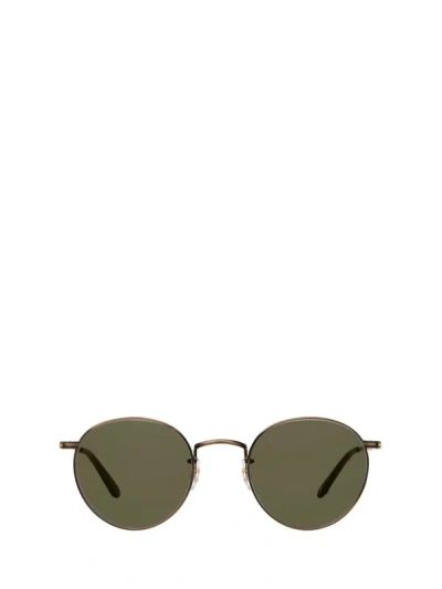 Shop Garrett Leight Sunglasses In Brushed Gold-olive