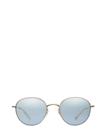 Shop Garrett Leight Sunglasses In Matte Gold-prosecco/semi-flat Sky Layered Mirror