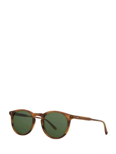 Shop Garrett Leight Sunglasses In Bio Blonde Tortoise/bio Green