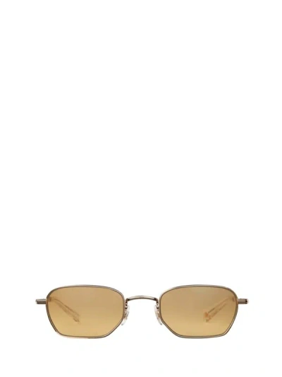 Shop Garrett Leight Sunglasses In Gold-crystal/halo Mirror
