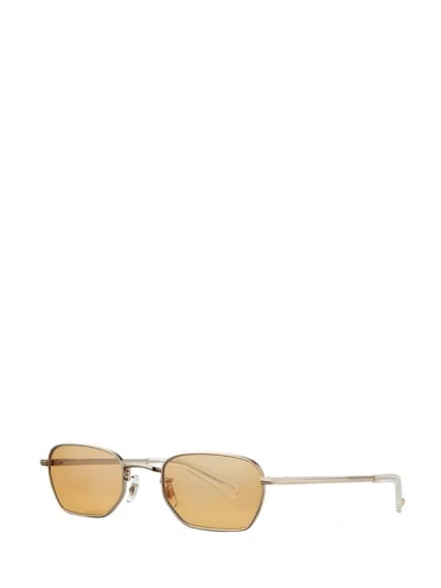 Shop Garrett Leight Sunglasses In Gold-crystal/halo Mirror