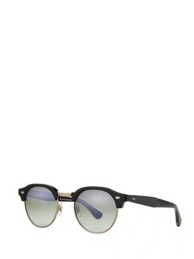 Shop Garrett Leight Sunglasses In Black-gold/olive Layered Mirror