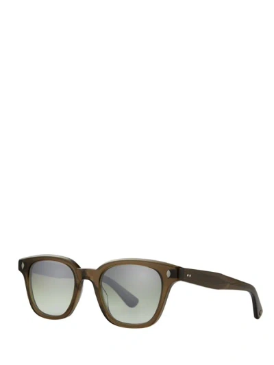 Shop Garrett Leight Sunglasses In Olio/semi-flat Olive Layered Mirror