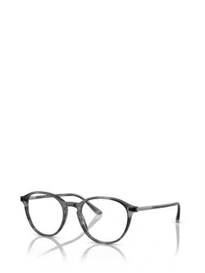 Shop Giorgio Armani Eyeglasses In Striped Blue