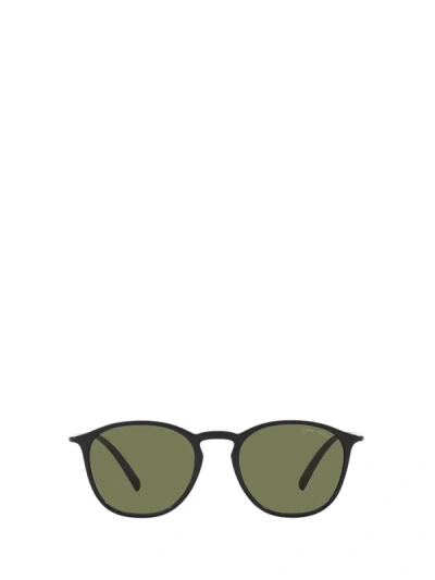 Shop Giorgio Armani Sunglasses In Shiny Black