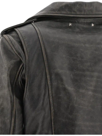 Shop Golden Goose "destiny" Leather Jacket In Black