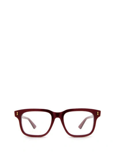 Shop Gucci Eyewear Eyeglasses In Burgundy