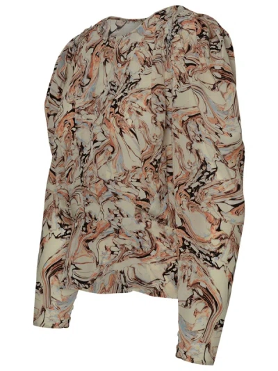 Shop Isabel Marant 'zarga' Beige Silk Blouse