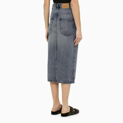 Shop Isabel Marant Denim Midi Skirt In Blue