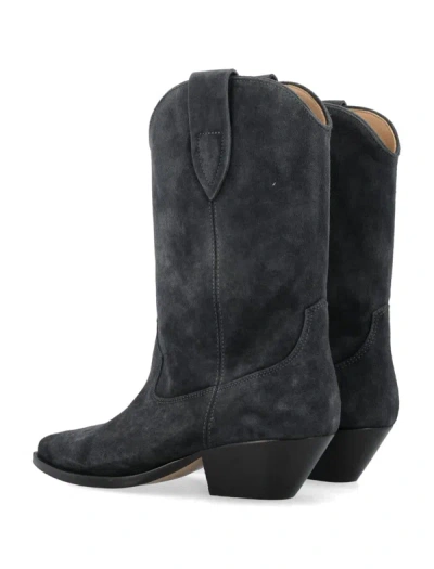 Shop Isabel Marant Duerto Suede Cowboy Boots In Faded Black