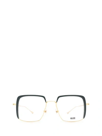 Shop Kaleos Eyeglasses In Gold & Dark Green