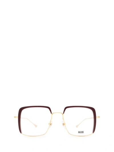 Shop Kaleos Eyeglasses In Bordeaux & Gold