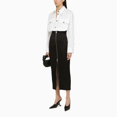 Shop Khaite Ruddy Skirt With Zip In Black