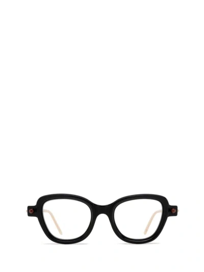 Shop Kuboraum Eyeglasses In Black Shine & Crimson