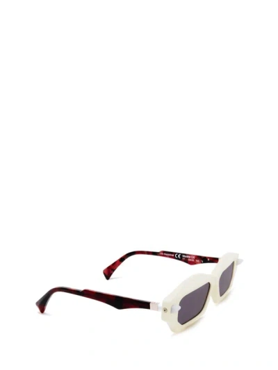 Shop Kuboraum Sunglasses In Ivory & Havana Red