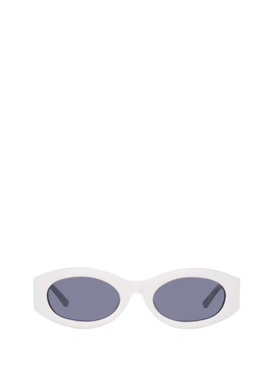 Shop Linda Farrow Sunglasses In White / Silver