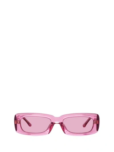 Shop Linda Farrow Sunglasses In Powder Pink / Silver