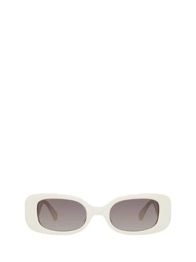 Shop Linda Farrow Sunglasses In White / Light Gold