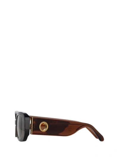 Shop Linda Farrow Sunglasses In Dark Brown / Light Brown