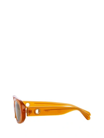 Shop Linda Farrow Sunglasses In Honey / Yellow Gold