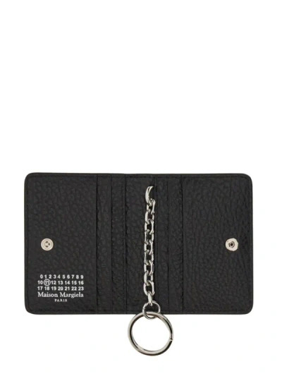 Shop Maison Margiela Bifold Wallet With Key Ring Unisex In Black